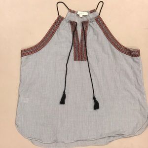 LOFT embroidered halter tank